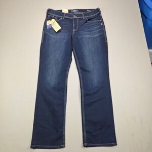 Silver Jeans Suki High Straight Super Stretch Indigo Denim‎ Womens 14/L30 NEW
